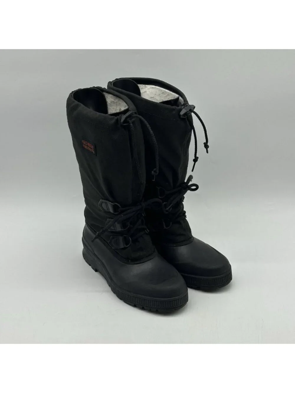 Vintage Sorel Snowlion Canada Black Tall Lace-Up Snow Boots - Women's Size 10